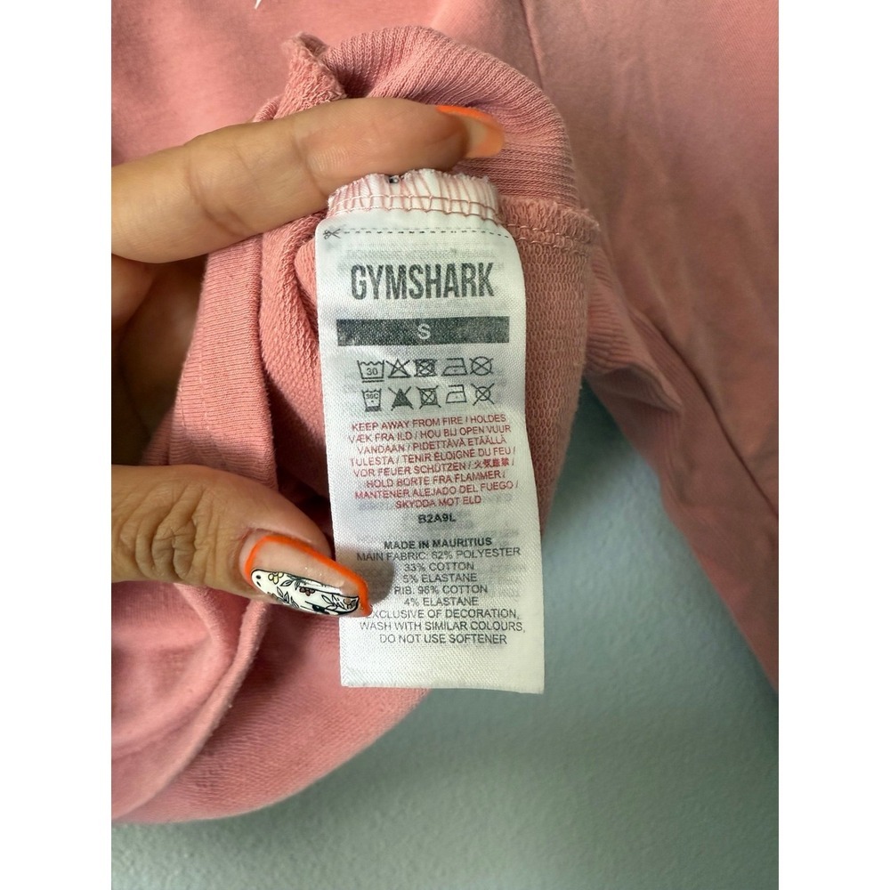 Gymshark Salmon Pink Cropped Sweatshirt Small Athleisure Workout Pullover - Picture 5 of 7